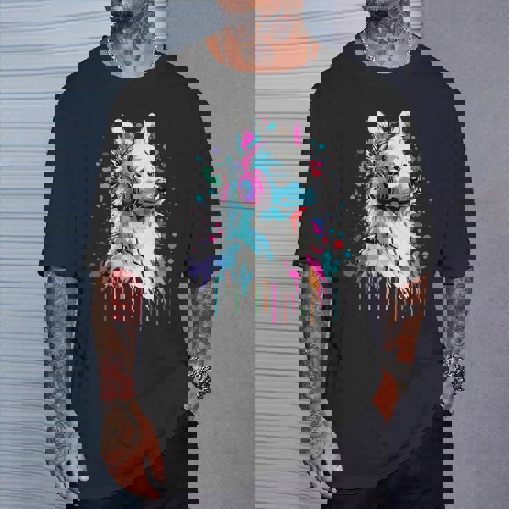 日本スピッツ好き ヘッドフォン装着 おもしろい 日本スピッツ Tシャツ 彼への贈り物