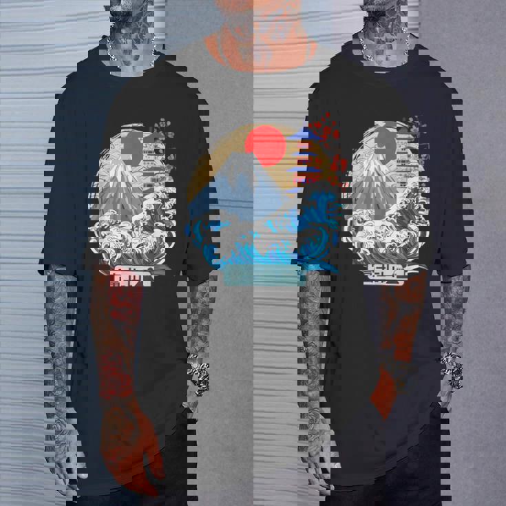 日本山 富士 大波 神奈川 日本 ヴィンテージアート Tシャツ 彼への贈り物