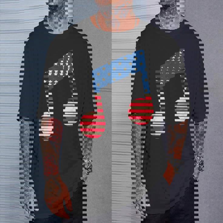 星条旗 アメリカ国旗 音符 Tシャツ 彼への贈り物