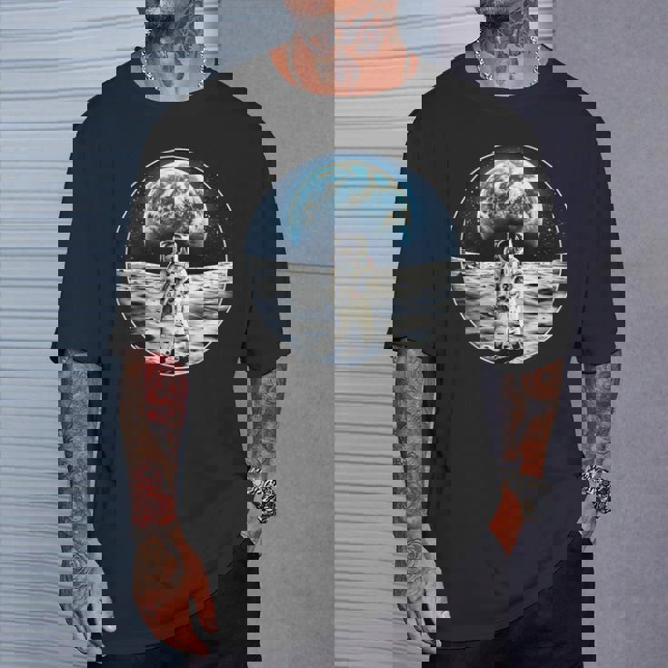 月面着陸 地球 グラフィック Tシャツ 彼への贈り物