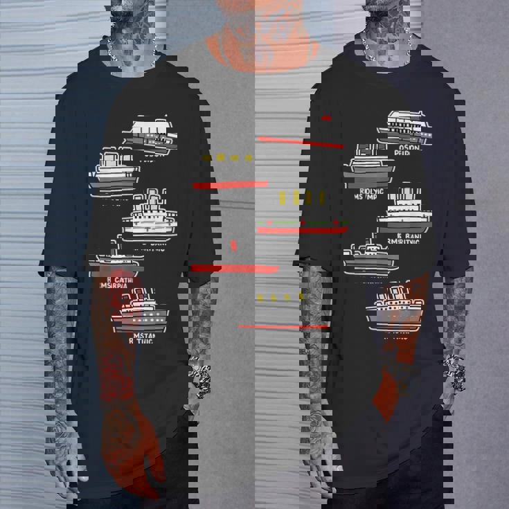 有名なクルーズ船 Rms タイタニック ブリタニック ポセイドン カルパチア Tシャツ 彼への贈り物