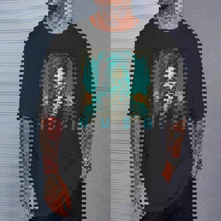 未来的なデザインを見せるサイバーパンクガール Tシャツ 彼への贈り物