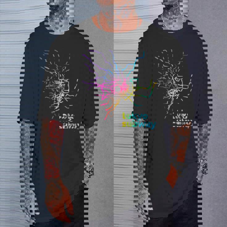 東京都メトロ地下鉄地図レトログルービー Tシャツ 彼への贈り物