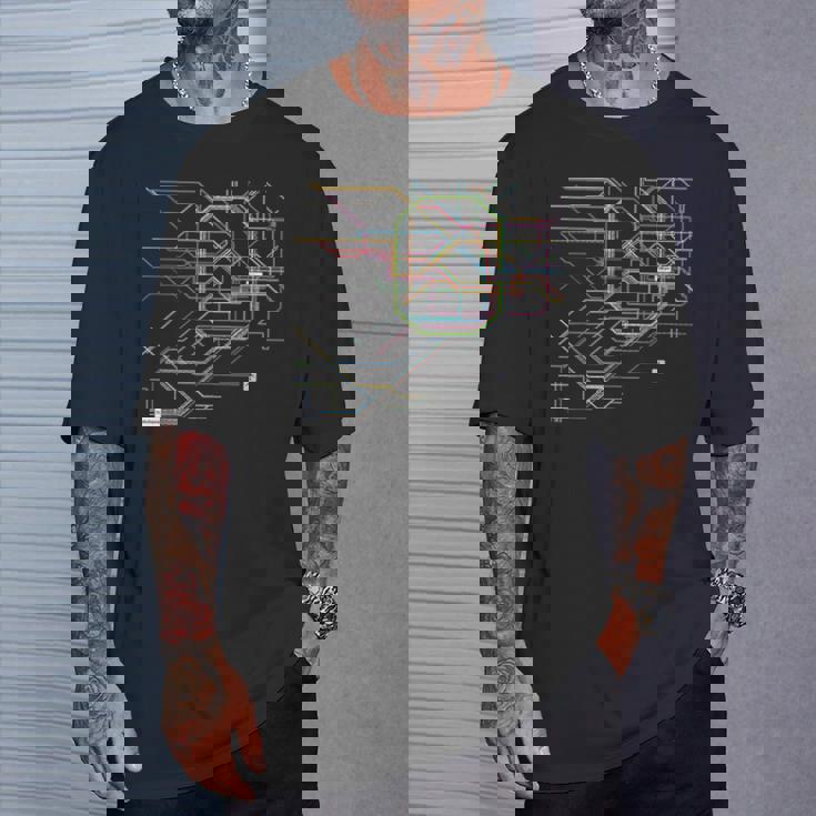 東京電車線路チャートユニセックス親子ペア Tシャツ 彼への贈り物