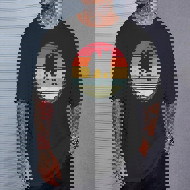 柴犬 シルエット レトロ ヴィンテージ 犬 オーナー レディース メンズ Tシャツ 彼への贈り物