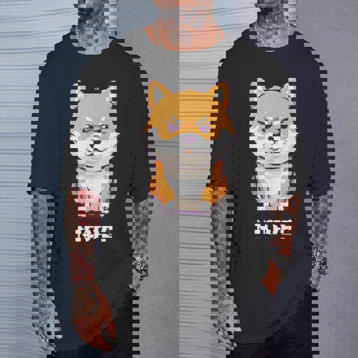 柴犬 犬 赤柴 怒柴 拒否柴 嫌です 怒った犬 かわいい おもしろ Tシャツ 彼への贈り物