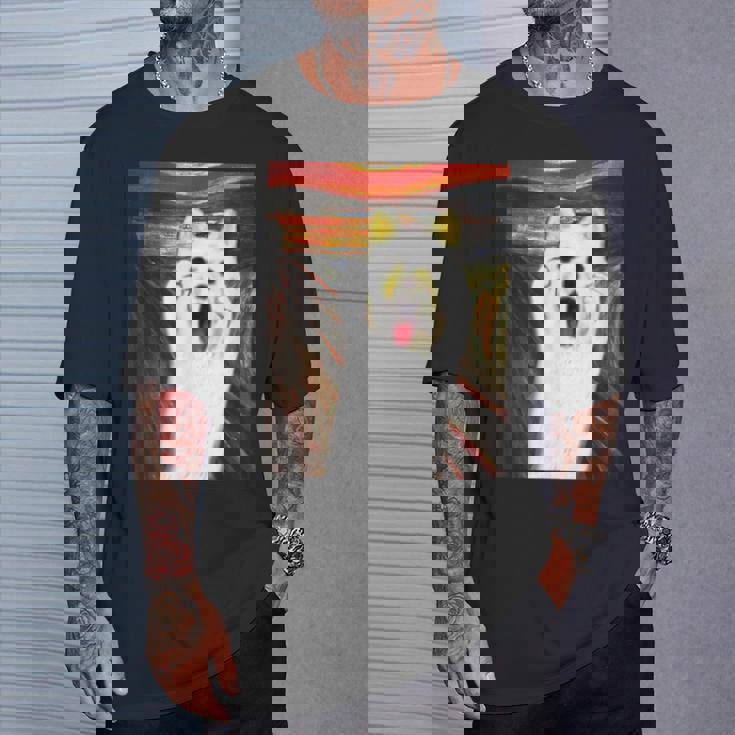 柴犬 面白いtシャツ 犬 ムンクの叫び かわいい メンズ 子供 おもしろ 服 グッズ ネタ わんこ イヌ Tシャツ 彼への贈り物