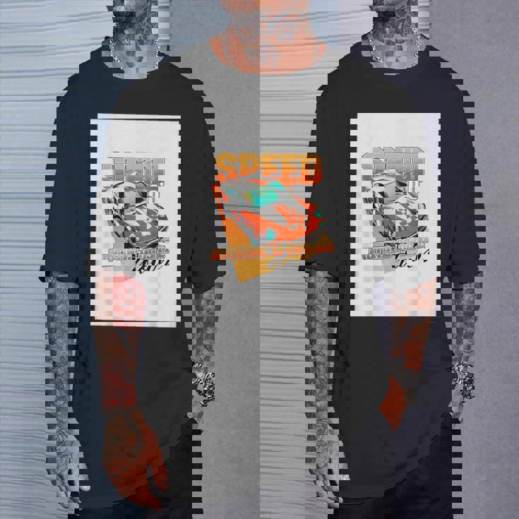 楽しいクールなレーシングカーイラスト Tシャツ 彼への贈り物