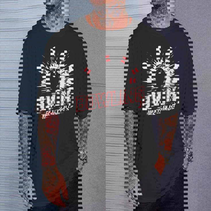 楽しいロールスボーリング パンヴィンテージボウリングボール Tシャツ 彼への贈り物