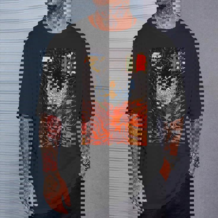 歌川国芳作 木曽街道六十九駅 Tシャツ 彼への贈り物