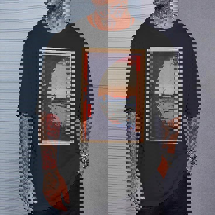 歌川広重 面白いtシャツ 名所江戸百景 絵画 アート メンズ 面白い 服 美術 グッズ 木版画 浮世絵 Tシャツ 彼への贈り物