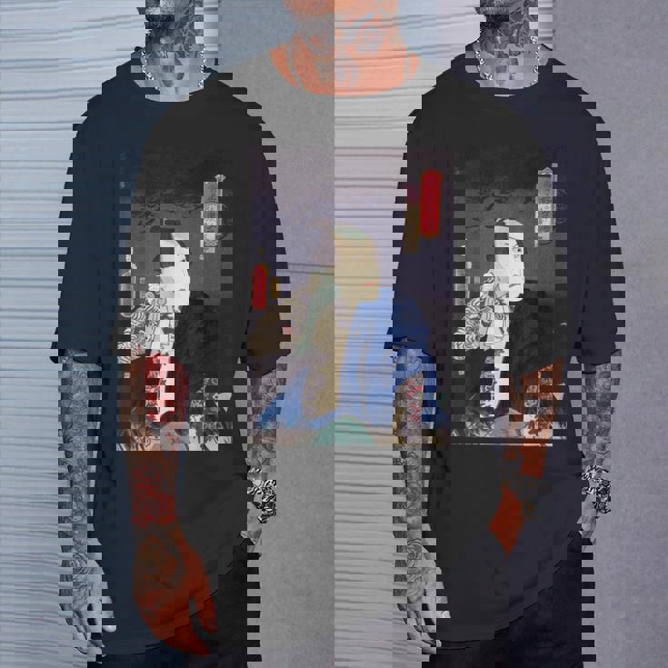 武士 歌舞伎 ヴィンテージ 日本の浮世絵 木版画 Tシャツ 彼への贈り物