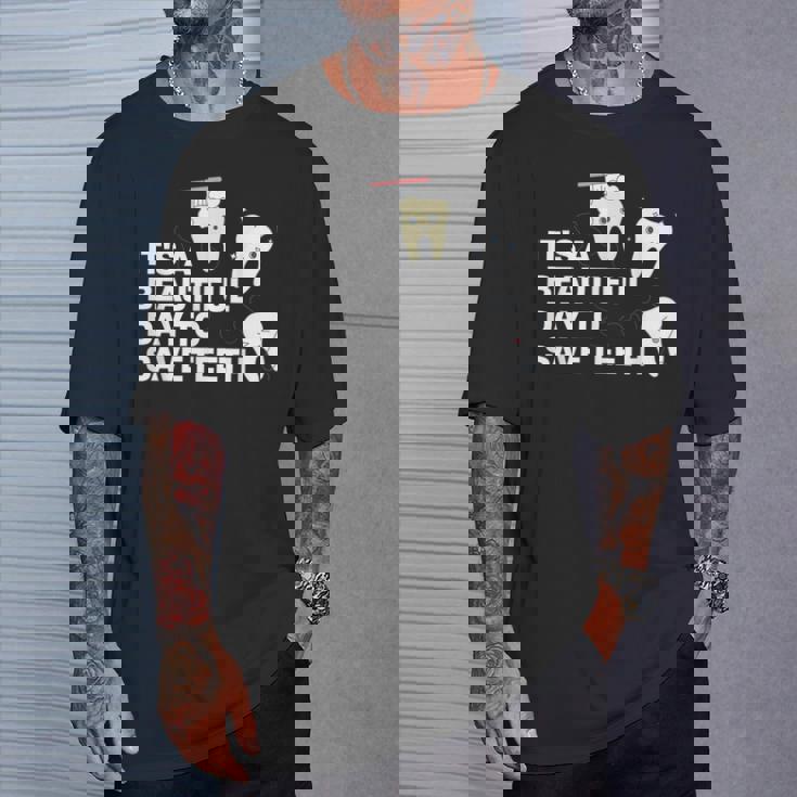 歯を救うには美しい日だ 歯医者 Tシャツ 彼への贈り物