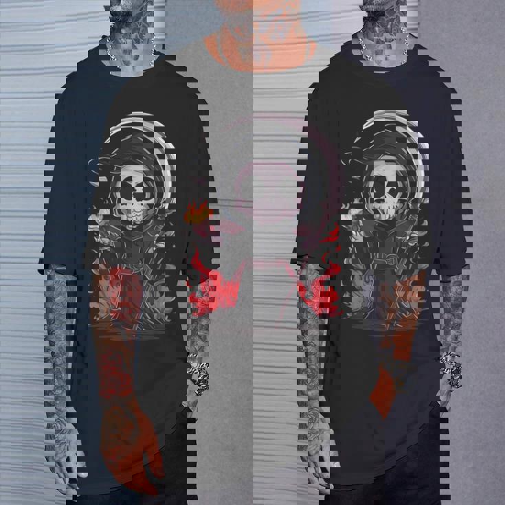 死神 スケルトン ハロウィン コスチューム 不気味 怖い Tシャツ 彼への贈り物