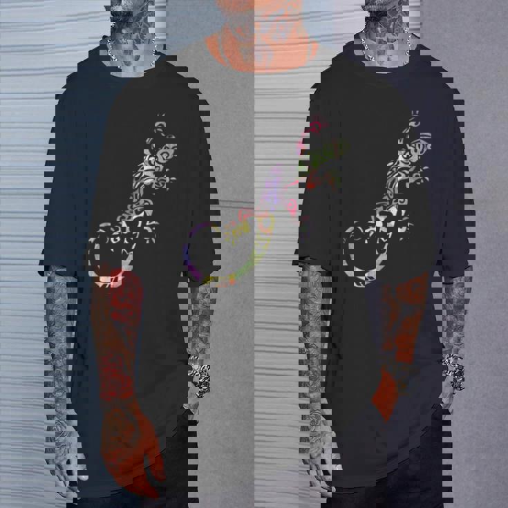 水彩絵の具トカゲ動物爬虫類恋人ヤモリ Tシャツ 彼への贈り物