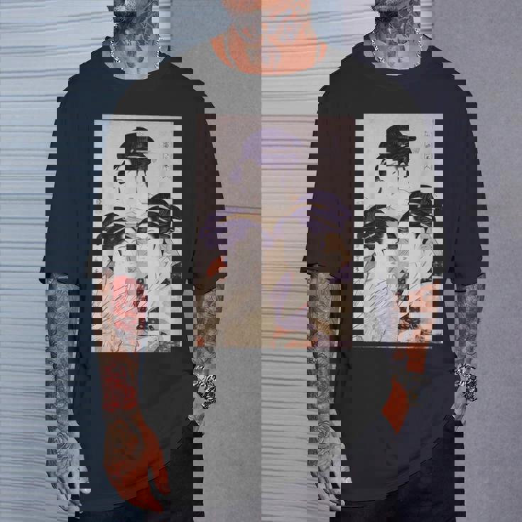 浮世絵 美人 ユーモア アート 絵 漢字 日本 Tシャツ 彼への贈り物