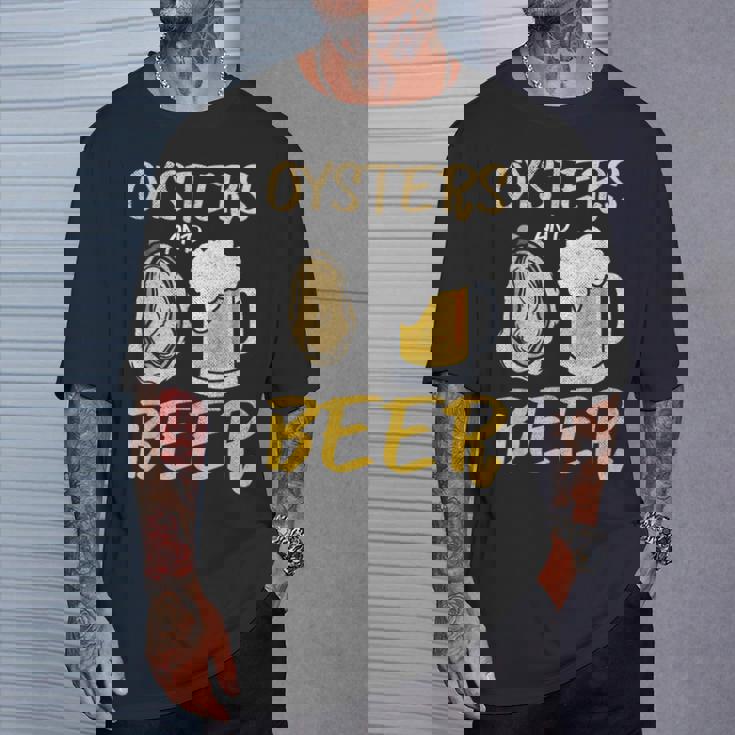 牡蠣とビール Tシャツ 彼への贈り物