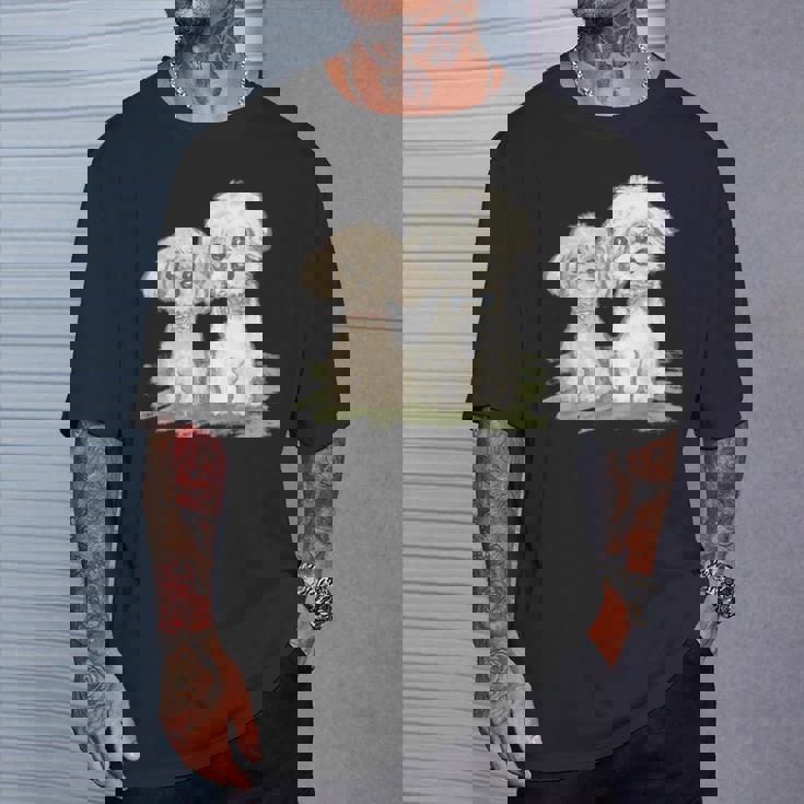 犬 トイプードル かわいい いぬ 子犬 ペット おもしろ 動物 イラスト Tシャツ 彼への贈り物