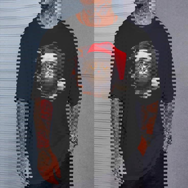 猫 クリスマス クリスマスパーティー Tシャツ 彼への贈り物