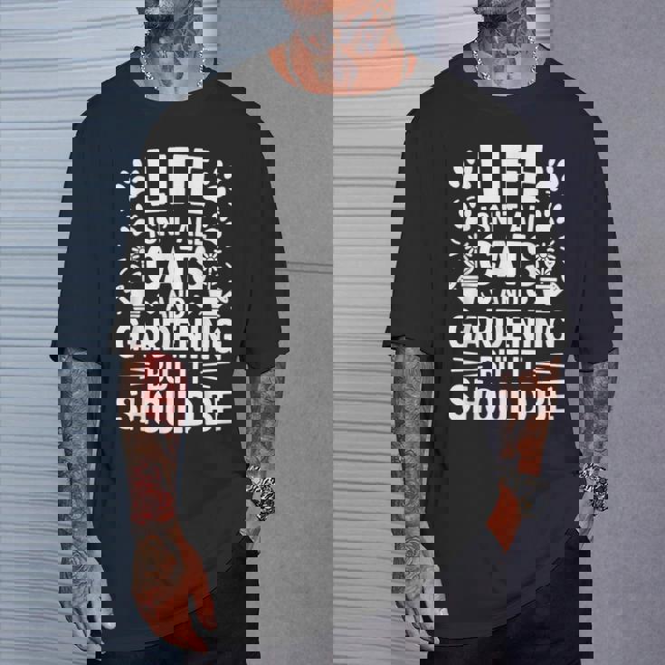 猫とガーデニング 庭師 おもしろガーデニング Tシャツ 彼への贈り物