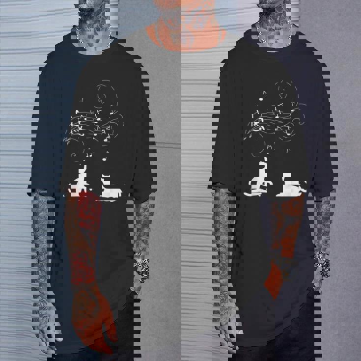 猫と音符 楽譜 音楽家 猫 音楽好き ギフト Tシャツ 彼への贈り物