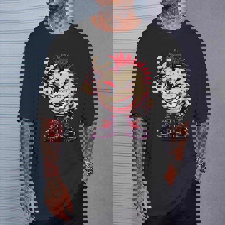 生意気なパンクロックロッカー イロとブーツ付き 面白いパンク Tシャツ 彼への贈り物