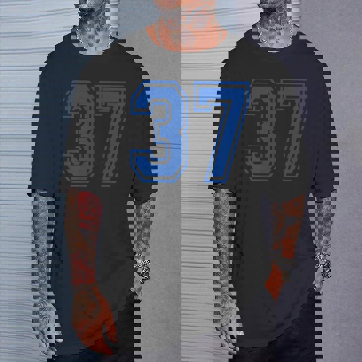 番号37インチ ブルー Tシャツ 彼への贈り物