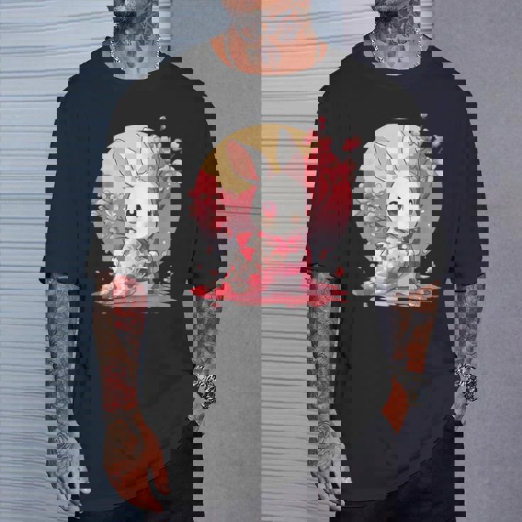 白うさぎの春のさくらアドベンチャー Tシャツ 彼への贈り物