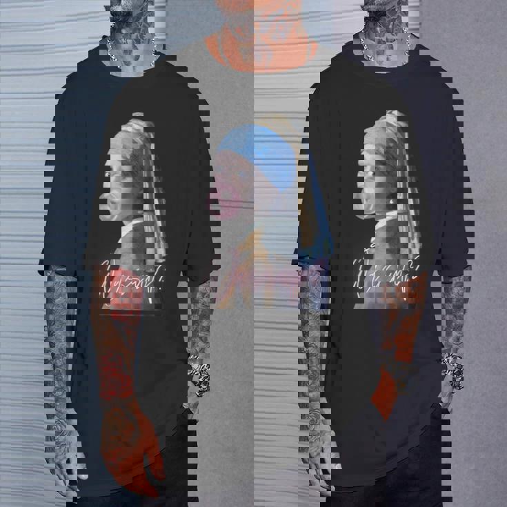 真珠の耳飾りの少女 フェルメール 面白い オルタード アート Wassup Tシャツ 彼への贈り物