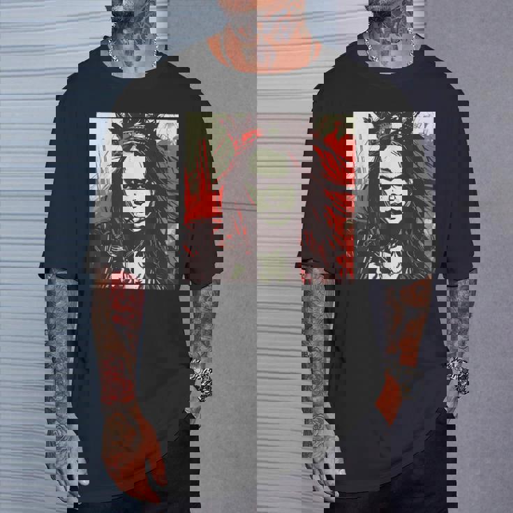 真面目な女王 野生の髪と尖った王冠 Tシャツ 彼への贈り物