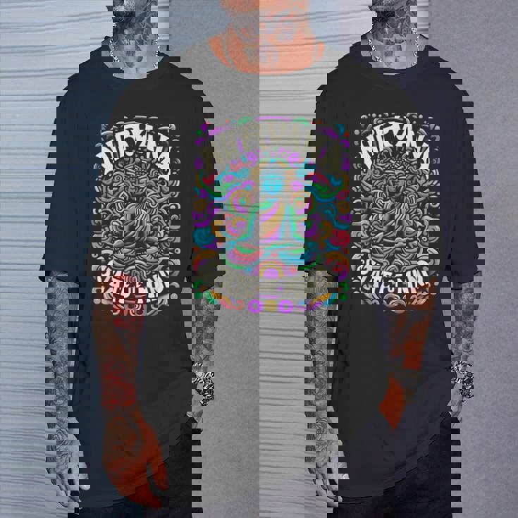 瞑想 Nirvanatate Of Mind ファニーグラフィックtシャツ Tシャツ 彼への贈り物