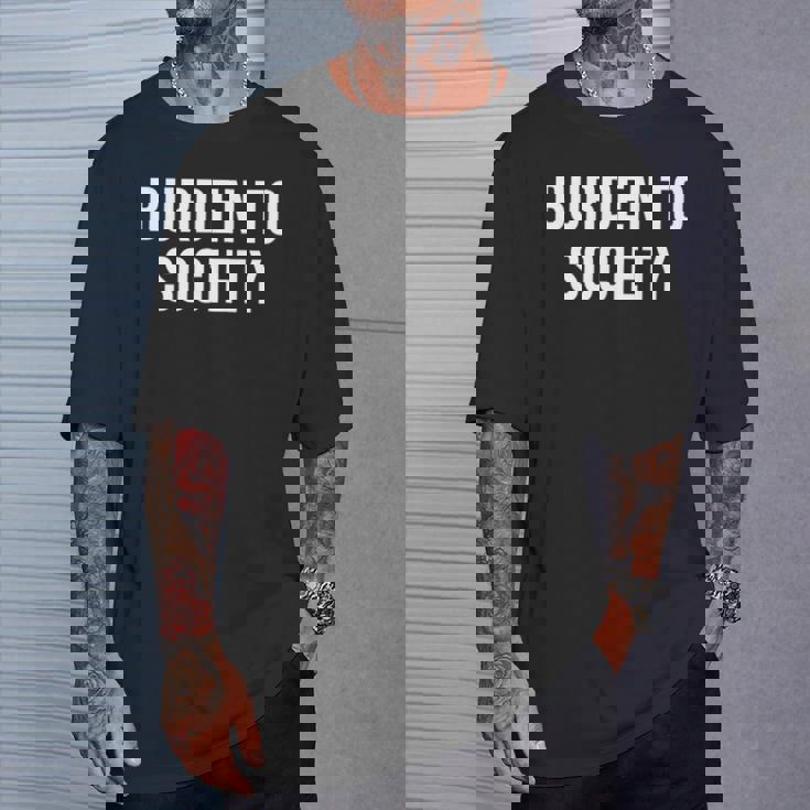 社会への負担 長袖tシャツ Tシャツ 彼への贈り物