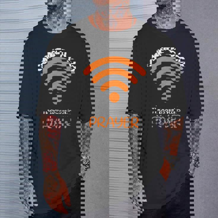 神とつながるパスワードは祈り神信仰イエス Tシャツ 彼への贈り物