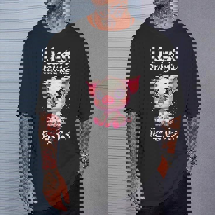 私は本当に豚が好きなだけですok Tシャツ 彼への贈り物