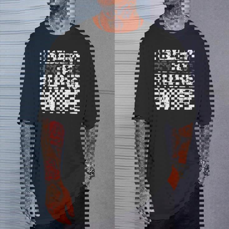 私は私の熱いフィリピン人の妻が大好きです-面白いフィリピン Tシャツ 彼への贈り物