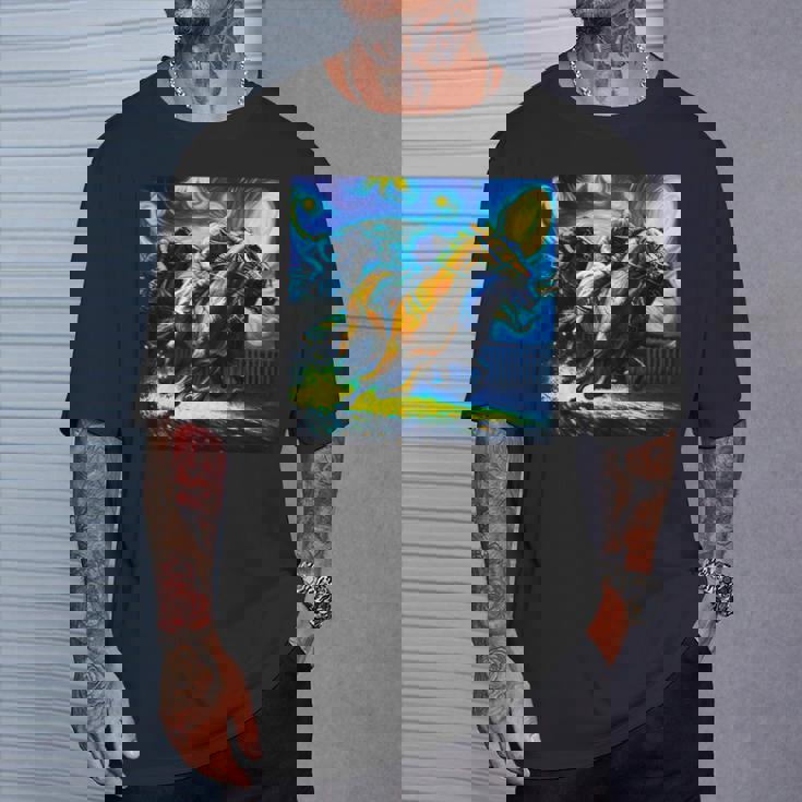 競馬 馬tシャツ おもしろ ウマ レース 馬 乗馬 競馬 面白いtシャツ メンズ グッズ ネタ 大人 男性 ゴッホ Tシャツ 彼への贈り物