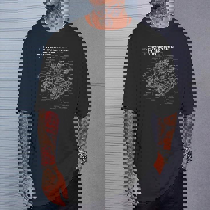 第二次世界大戦ドイツ戦車タイガーiの設計図 Tシャツ 彼への贈り物