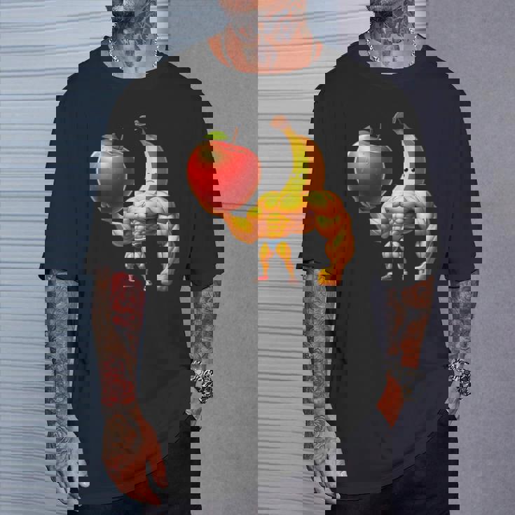 筋肉バナナリフティングジャイアントアップル Tシャツ 彼への贈り物