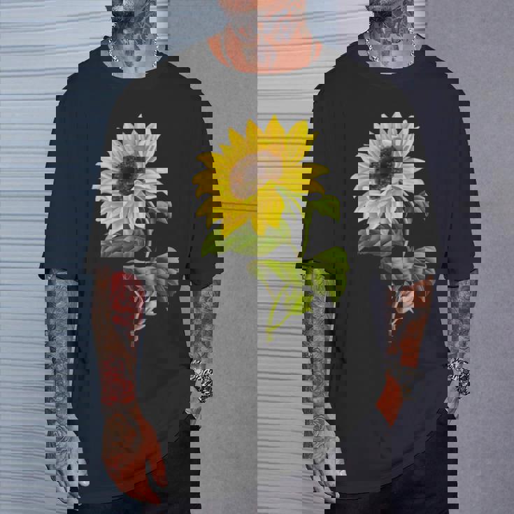 素敵なかわいいヒマワリの植物の花のアートワーク Tシャツ 彼への贈り物