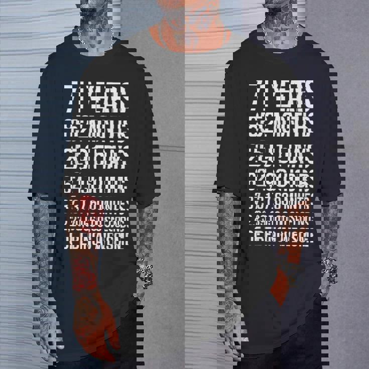 素晴らしい71歳の誕生日ギフト 面白い71歳の誕生日 Tシャツ 彼への贈り物