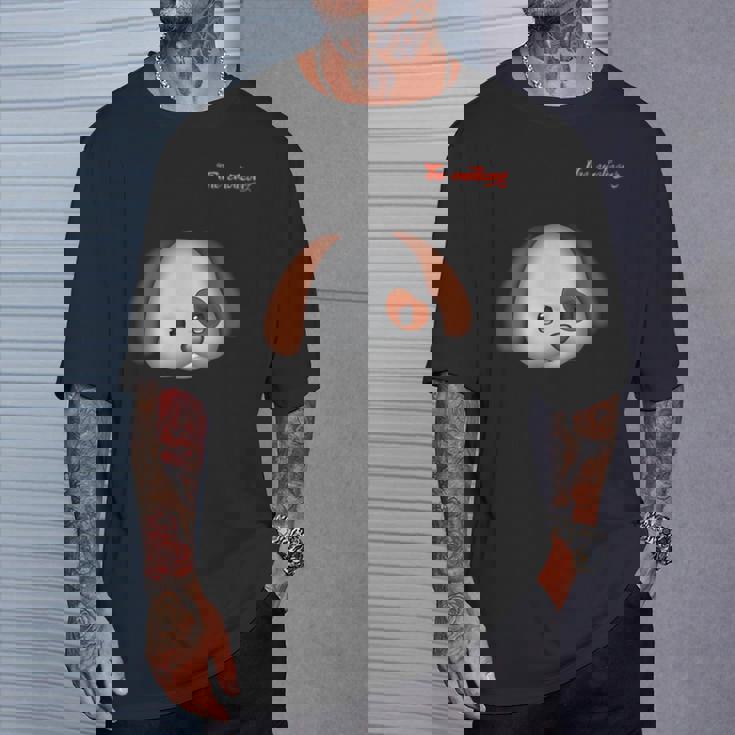 絵文字しかめっ面の怒った犬の顔 Tシャツ 彼への贈り物