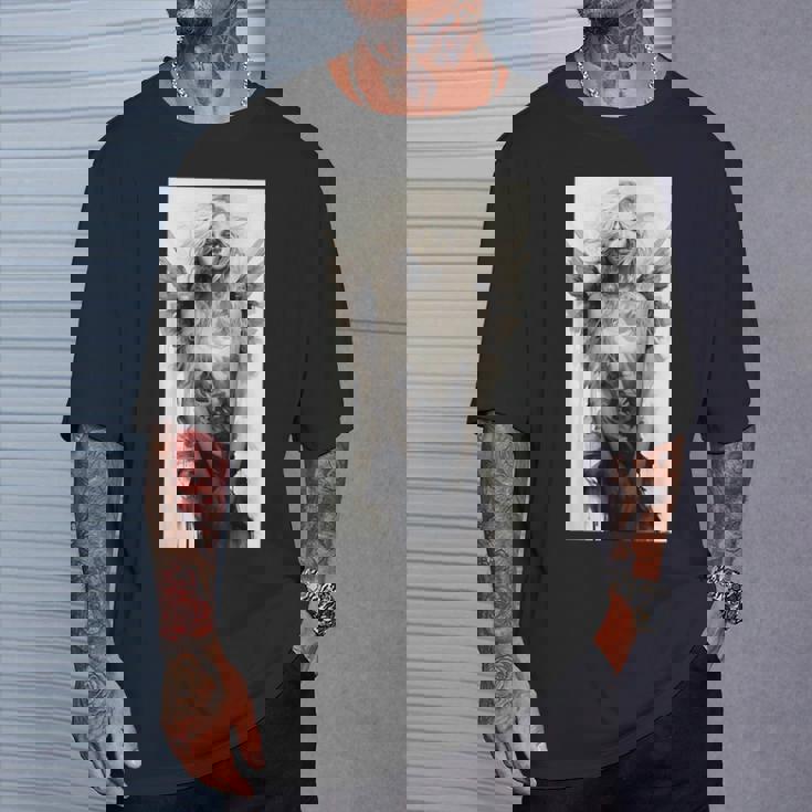 美しい天使 白黒ヴィンテージアート Tシャツ 彼への贈り物