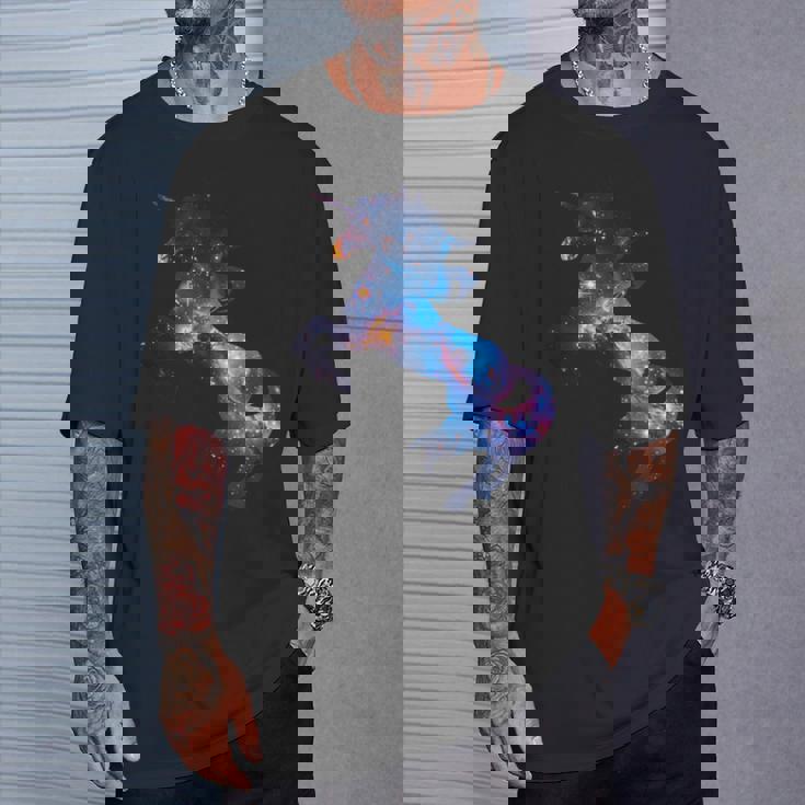 美的シルエット 夢のような宇宙 銀河 ユニコーン Tシャツ 彼への贈り物