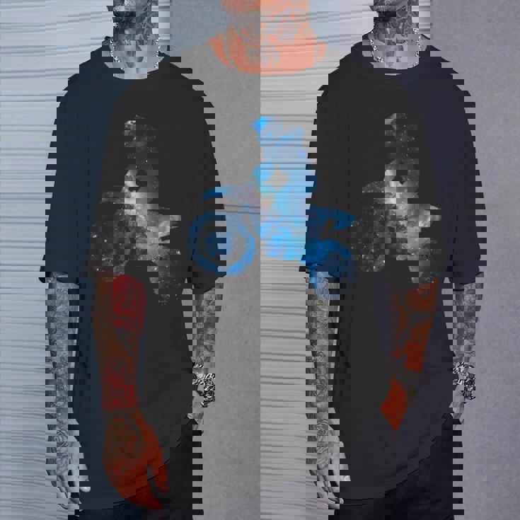 美的シルエット星宇宙スタントアートギャラクシーモトクロス Tシャツ 彼への贈り物