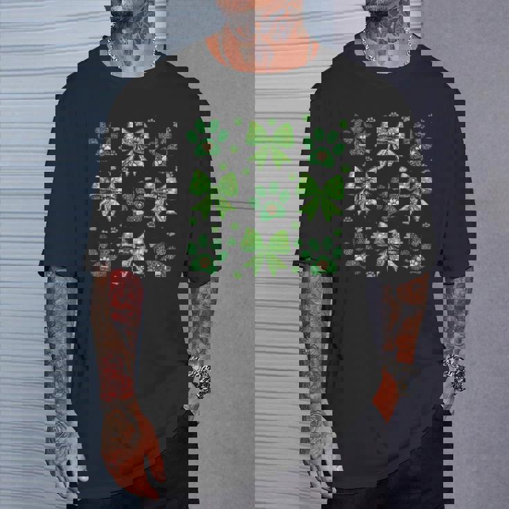 聖パトリックの日 犬 猫 コケット リボン シャムロック 聖パトリック Tシャツ 彼への贈り物