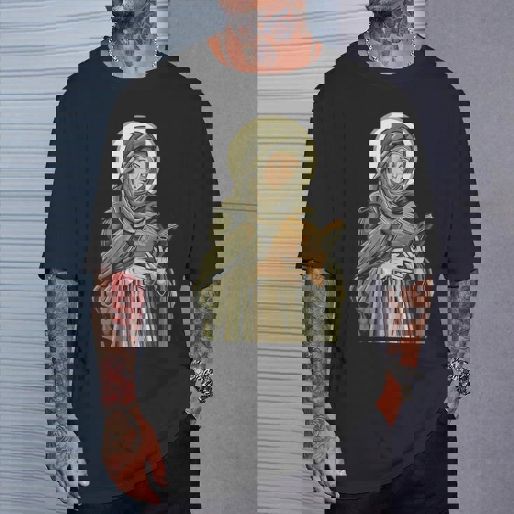 聖ブリジッド オブ キルデア ホールディング A バイブル Tシャツ 彼への贈り物