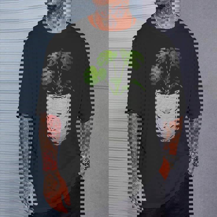 胸ポケットにモンステラ Tシャツ 彼への贈り物