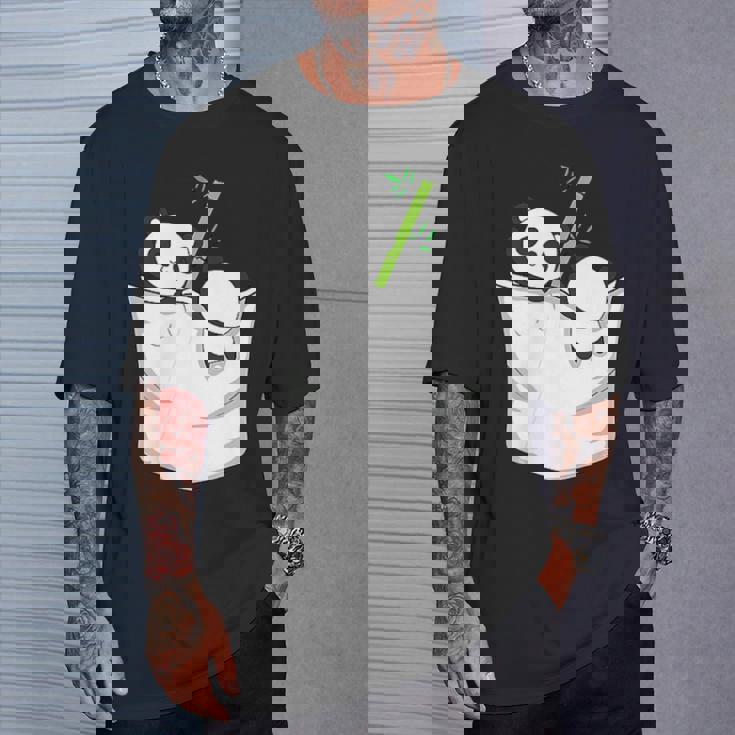 胸ポケットパンダ パンダ クマ Tシャツ 彼への贈り物