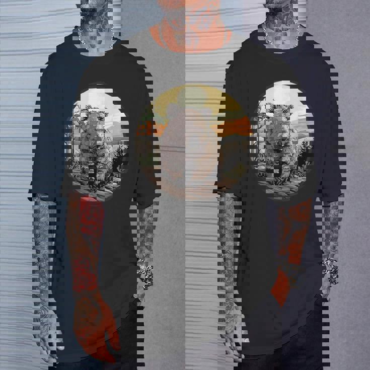 自然の中のウォンバット、ウォンバット Tシャツ 彼への贈り物