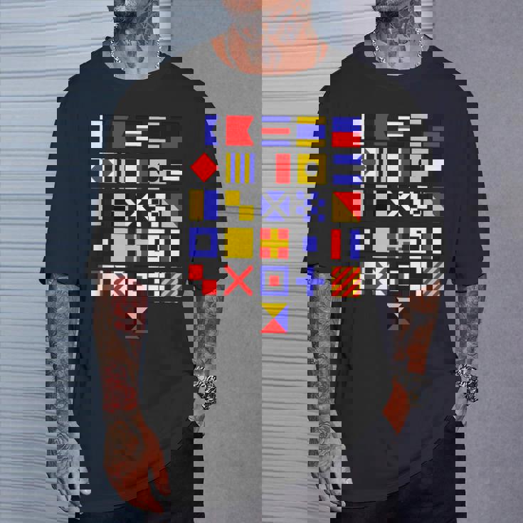 航海旗 アルファベット 国際海上信号旗 Tシャツ 彼への贈り物